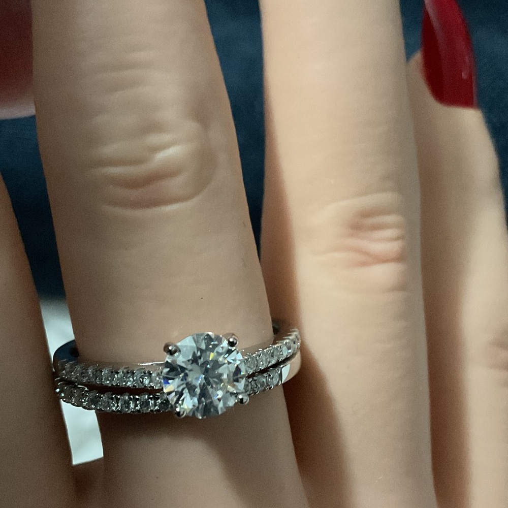 NWT Moissanite wedding set sterling silver - Picture 6 of 8